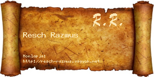 Resch Razmus névjegykártya